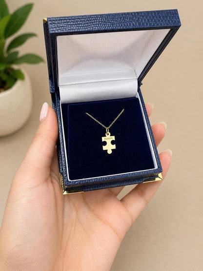 "Puzzle Piece" Pendant - 14K Solid Gold