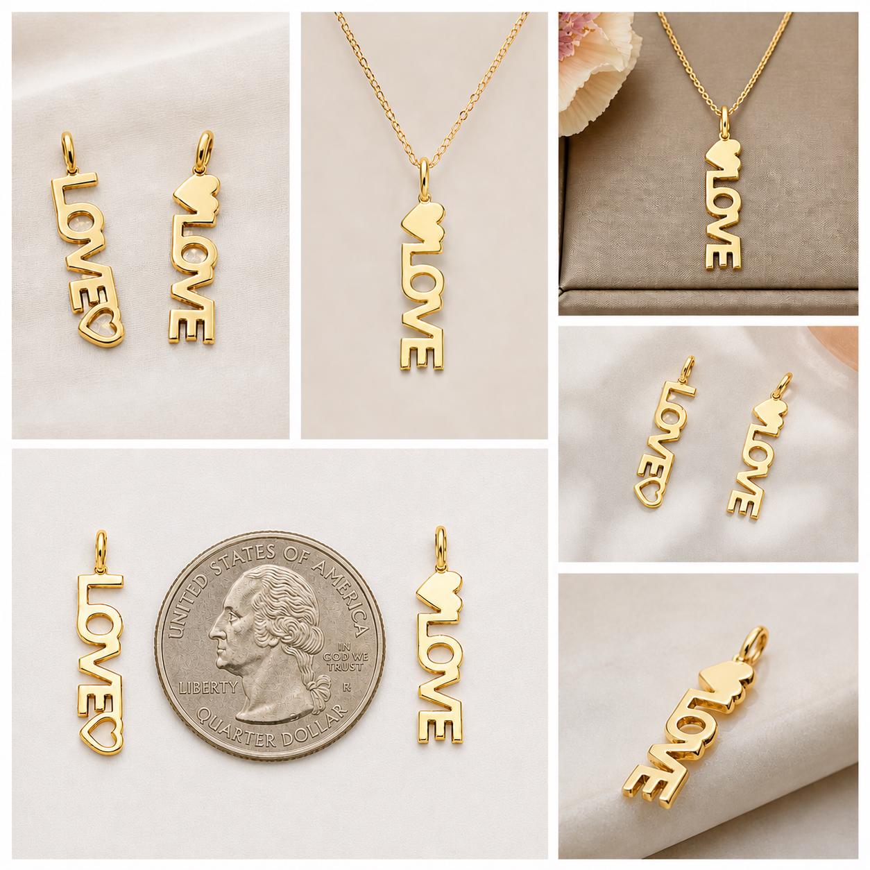 "Open Heart" Pendant Necklace - 14k Solid Yellow Gold