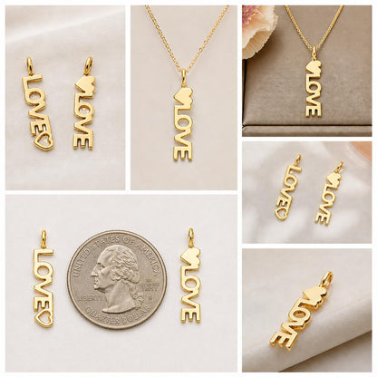 "Open Heart" Pendant Necklace - 14k Solid Yellow Gold