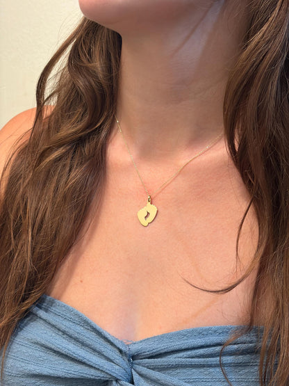 "One Foot" Pendant Necklace - 14k Solid Gold