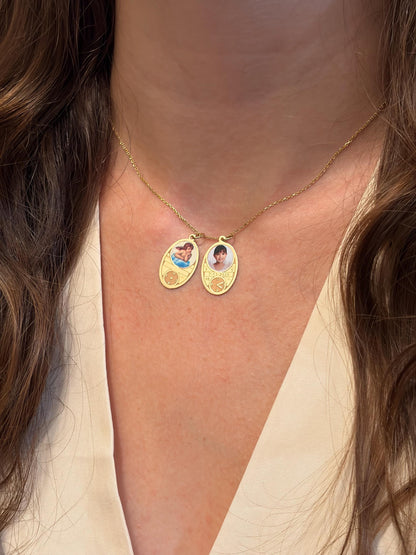 "Baby ID Medal" Pendant Necklace - 14k Solid Gold