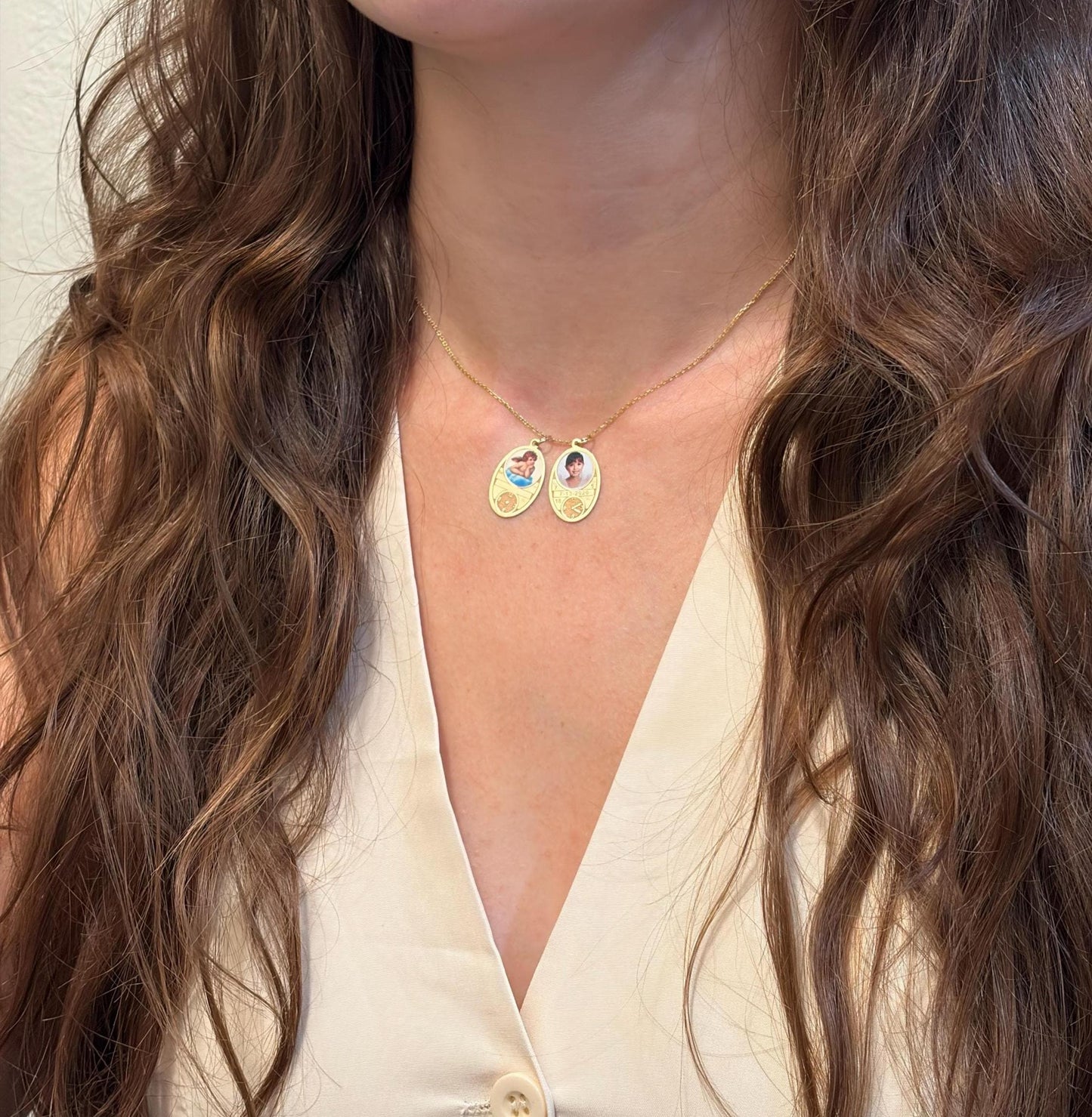 "Baby ID Medal" Pendant Necklace - 14k Solid Gold