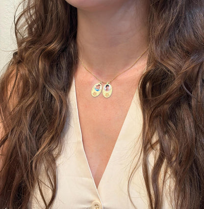"Baby ID Medal" Pendant Necklace - 14k Solid Gold