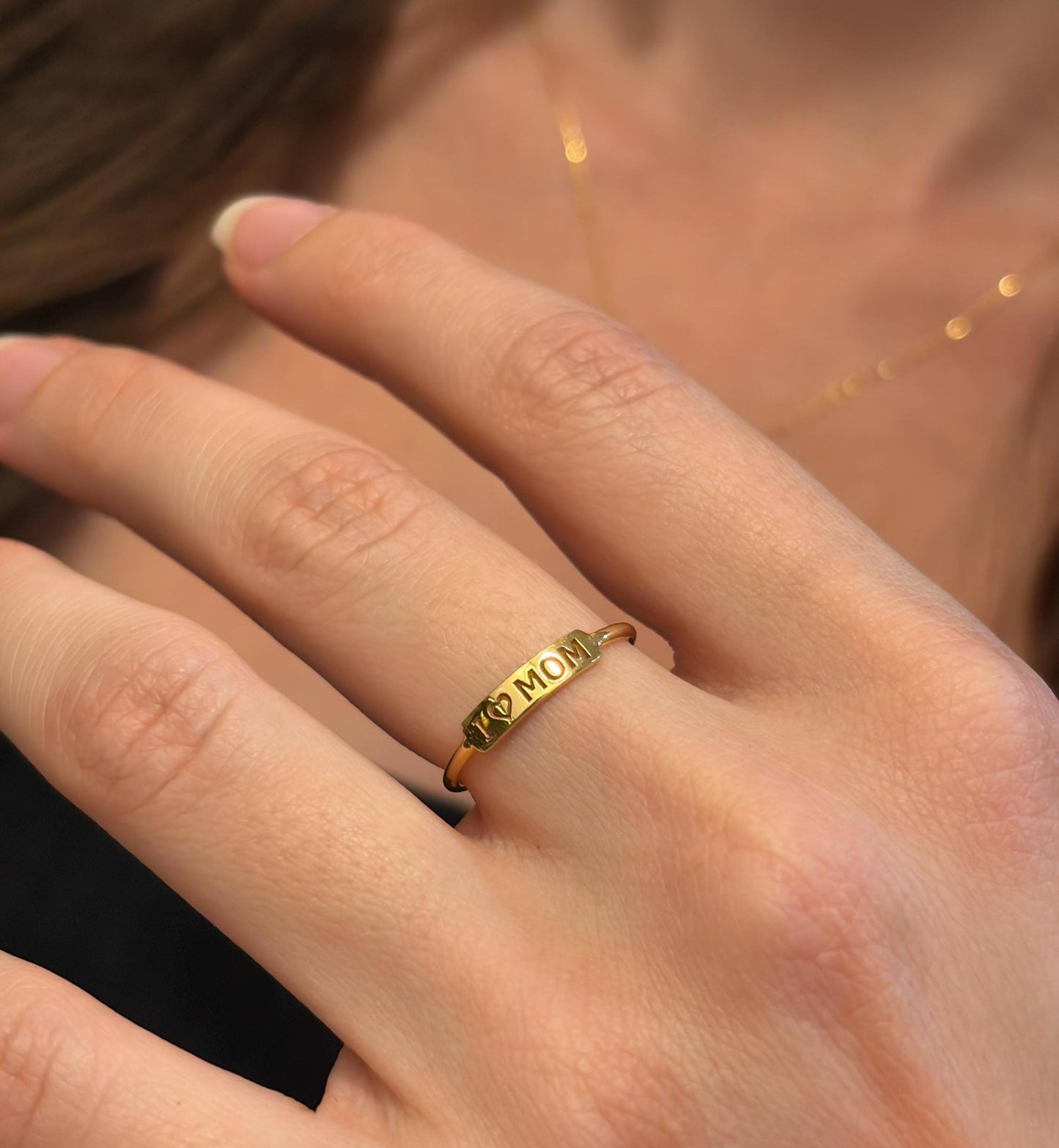 "Signature Script" Custom Text Ring - 14k Solid White Gold