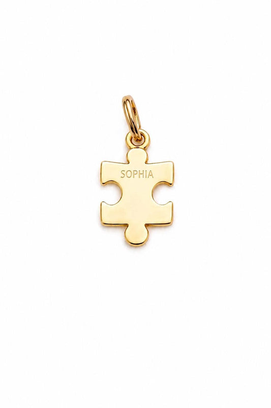 "Puzzle Piece" Pendant Necklace - 14k Solid Gold