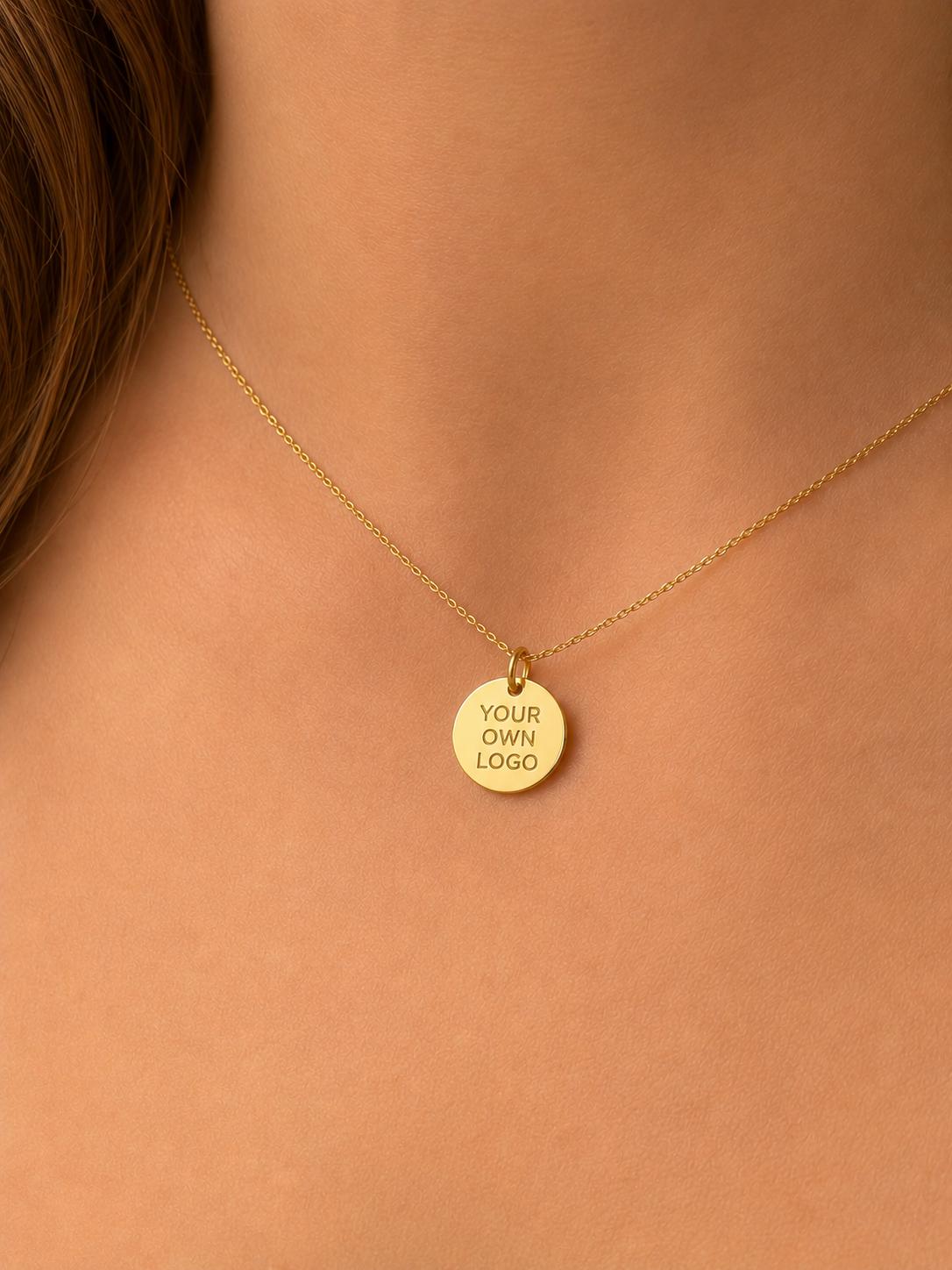"Coin Disc" Pendant Necklace - 14K Solid Gold