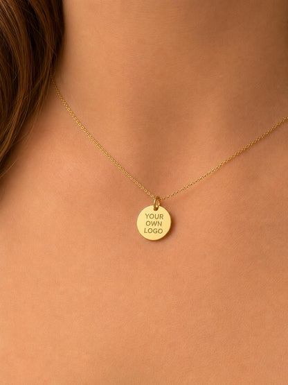 "Coin Disc" Pendant Necklace - 14K Solid Gold