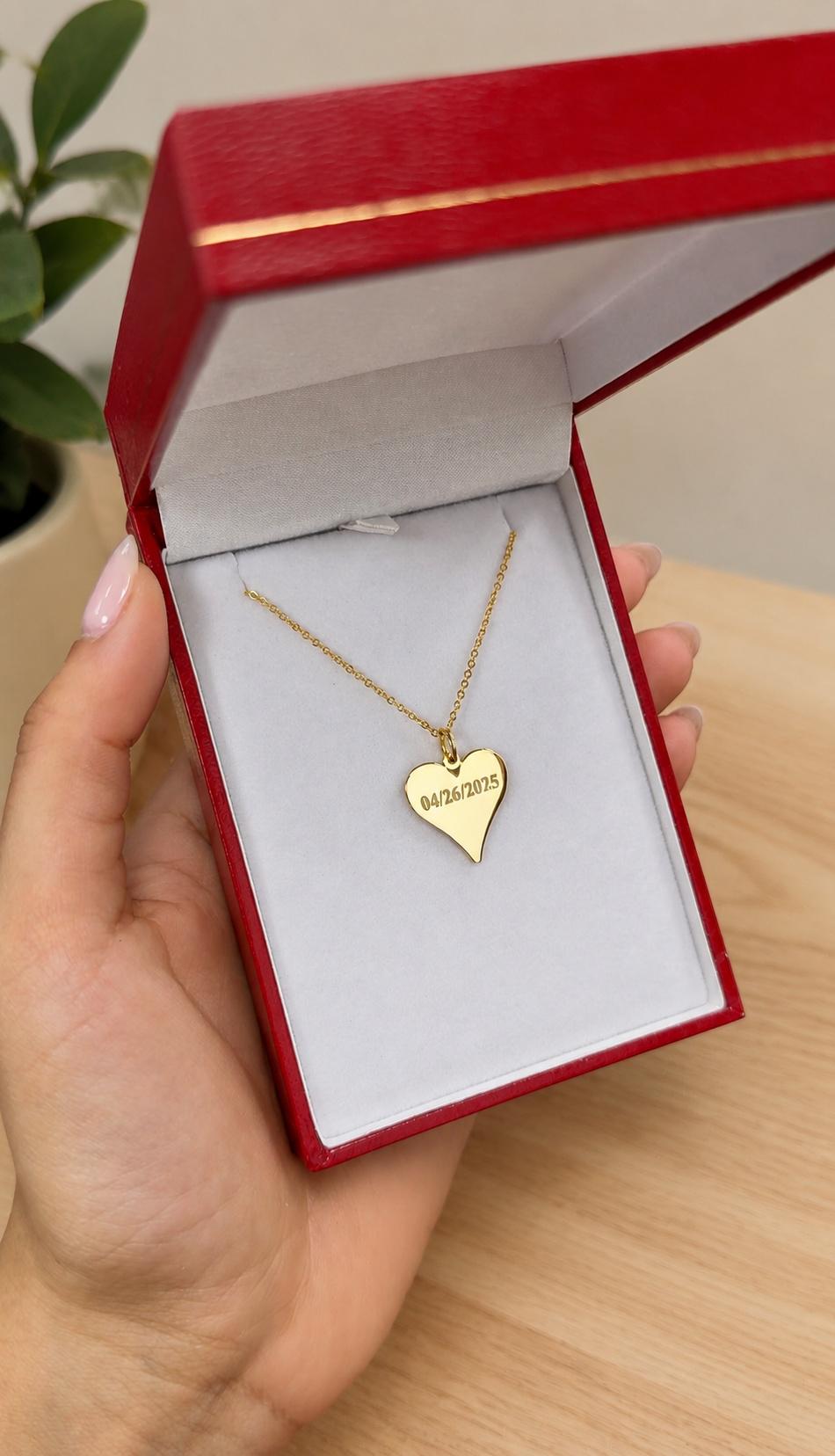 "Smooth Heart" Pendant - 14K Solid Yellow Gold