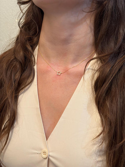 "Five-Star" Diamond Necklace - 14k Solid Gold