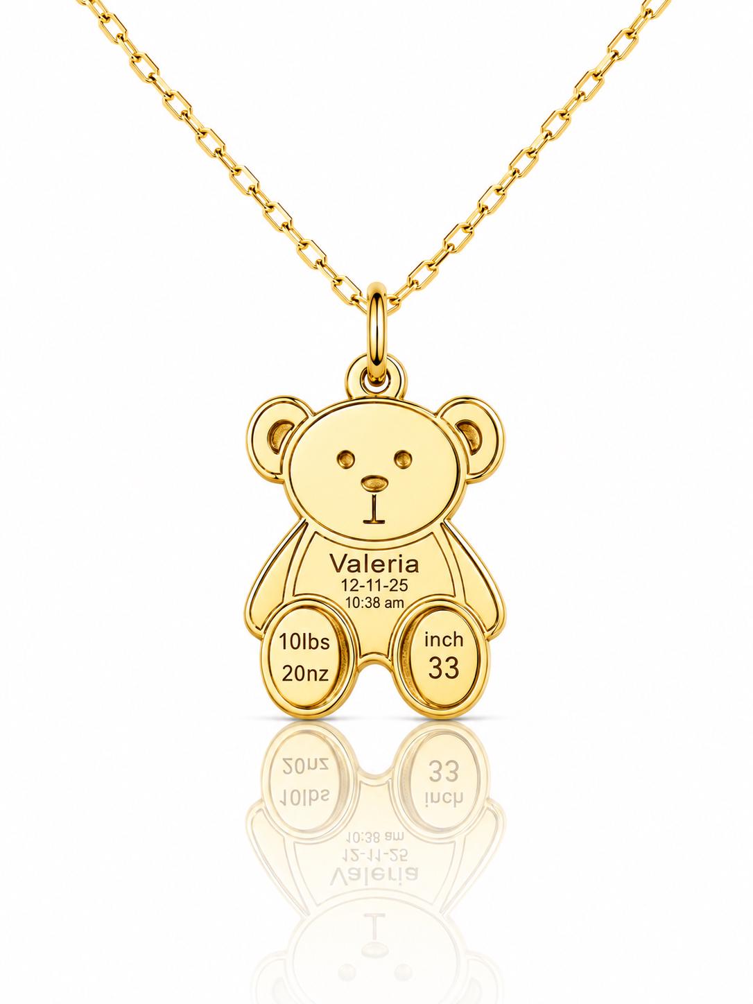 "Honey Bear" Pendant Necklace - 14k Solid Gold