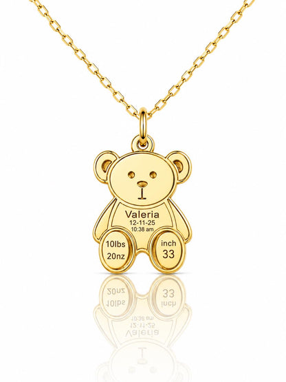"Honey Bear" Pendant Necklace - 14k Solid Gold