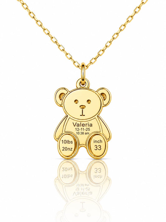 "Honey Bear" Pendant Necklace - 14k Solid Gold