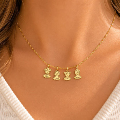 "Girl Silhouette" Pendant - 925 Sterling Silver