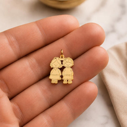 "Sibling Bond" Pendant - 14k Solid Gold