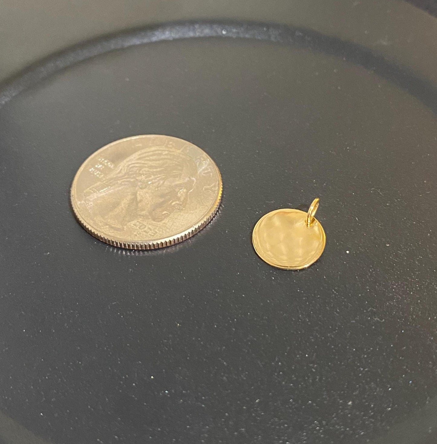 "Coin Disc" Pendant Necklace - 14K Solid Gold