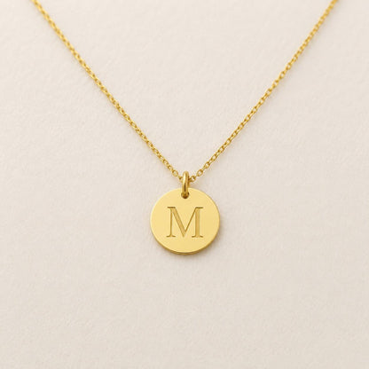 "Coin Disc" Pendant Necklace - 14K Solid Gold