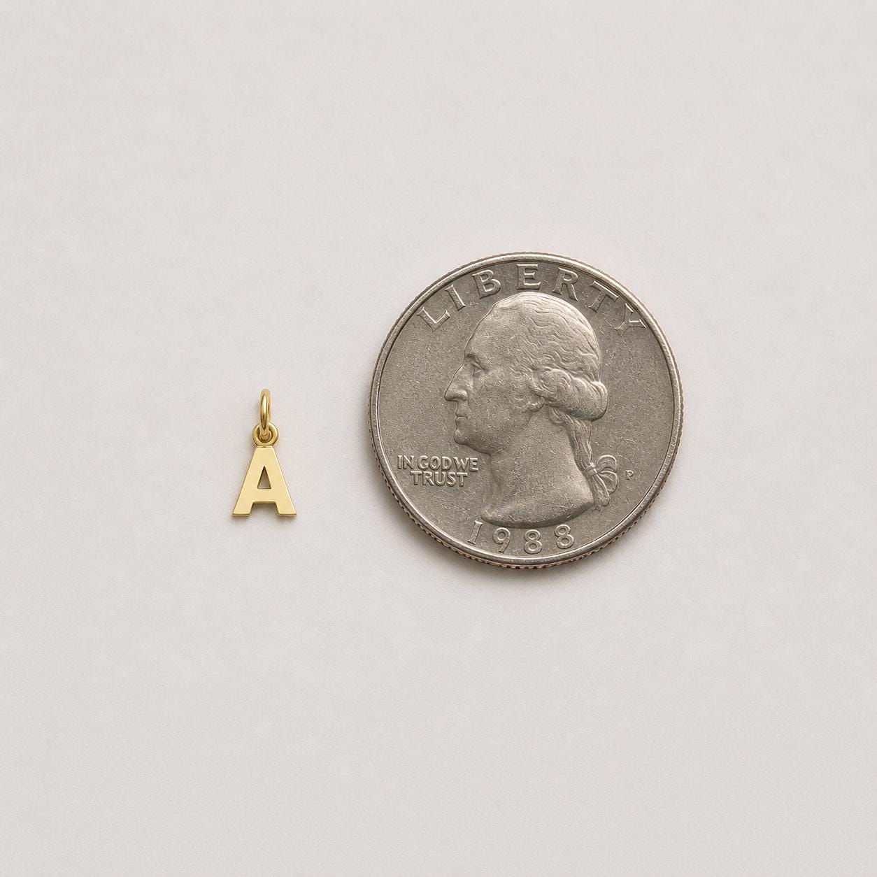"Block Initial" Pendant - 14k Solid Yellow Gold