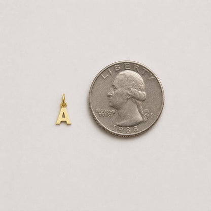 "Block Initial" Pendant - 14k Solid Yellow Gold