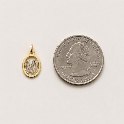 "Monogram Medal" Pendant Necklace - 14k Solid Gold