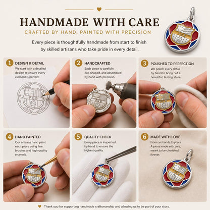 "FCB Enamel Ball" Pendant - 925 Sterling Silver