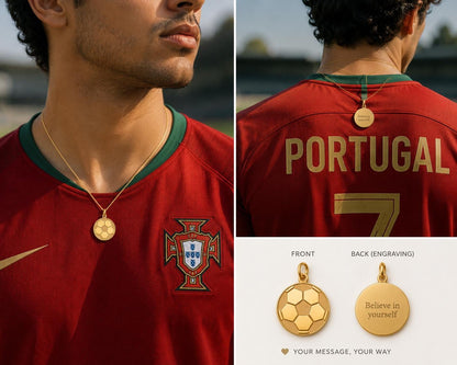 "Soccer Ball" Pendant Necklace - 14k Solid Gold