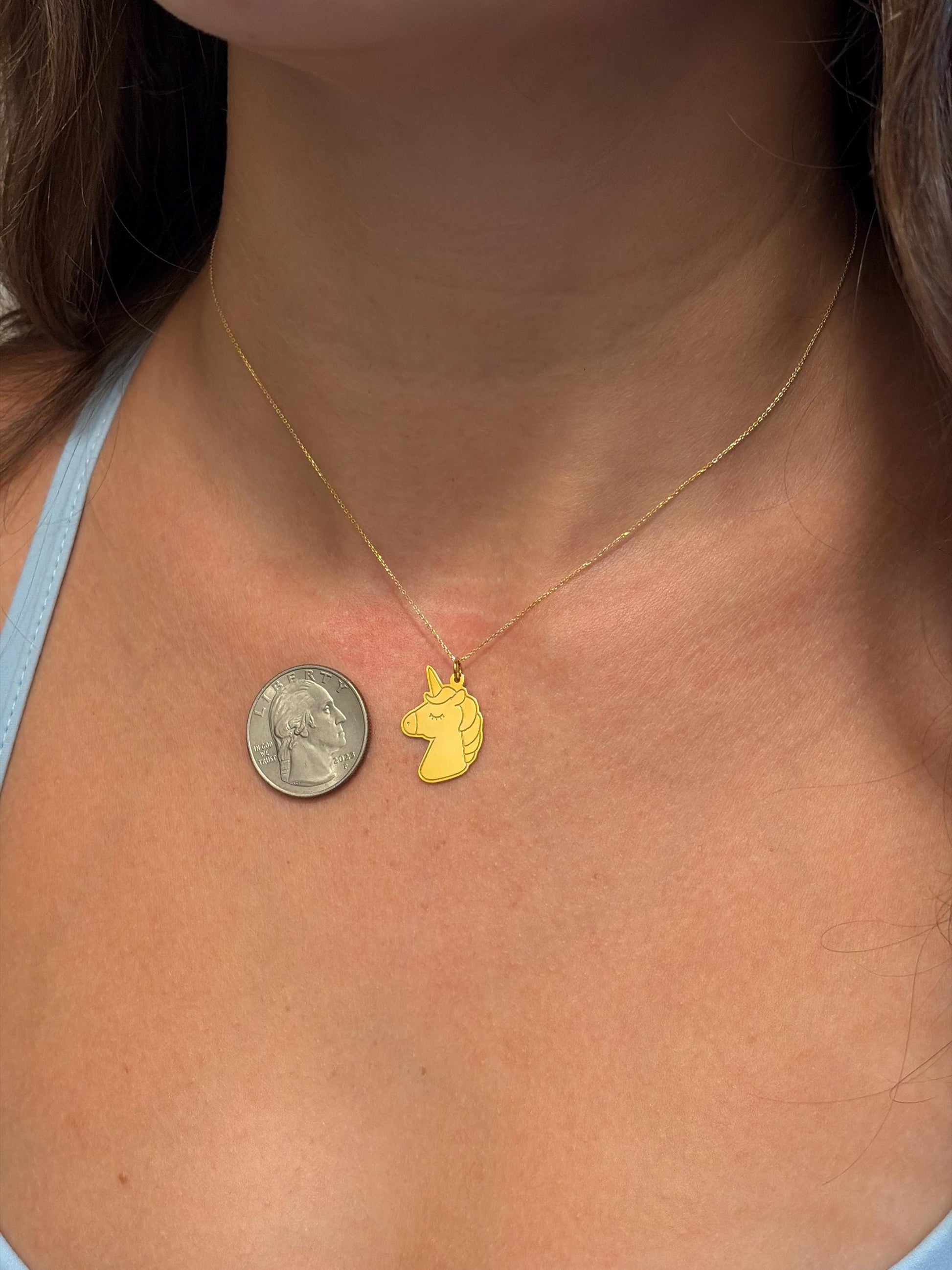 "Unicorn Magic" Pendant Necklace - 14k Solid Gold