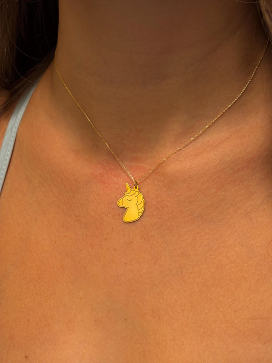 "Unicorn Magic" Pendant Necklace - 14k Solid Gold