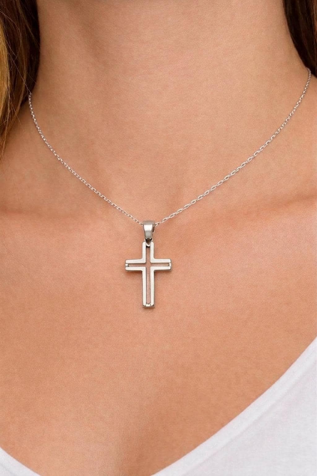 "Slim Latin Cross" Pendant - 925 Sterling Silver