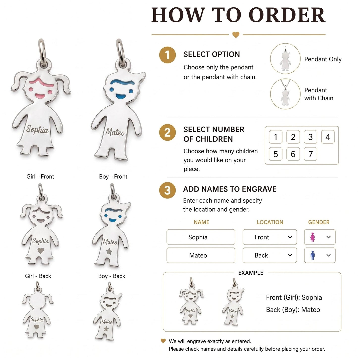 "Little Boy" Pendant Necklace - 925 Sterling Silver