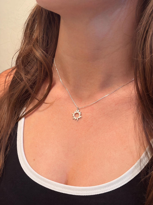 "Radiant Sun" Pendant Necklace - 925 Sterling Silver
