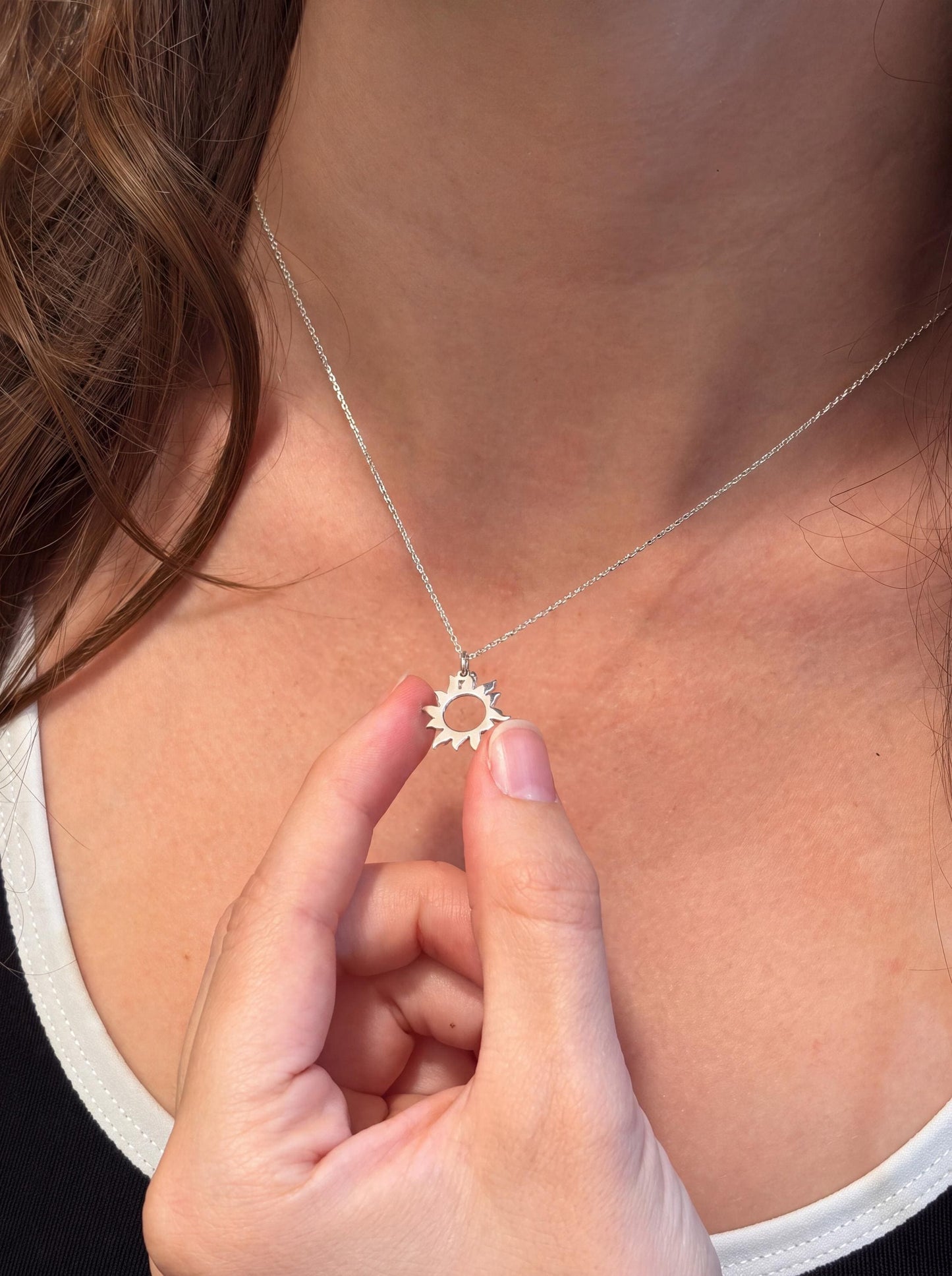 "Radiant Sun" Pendant Necklace - 925 Sterling Silver