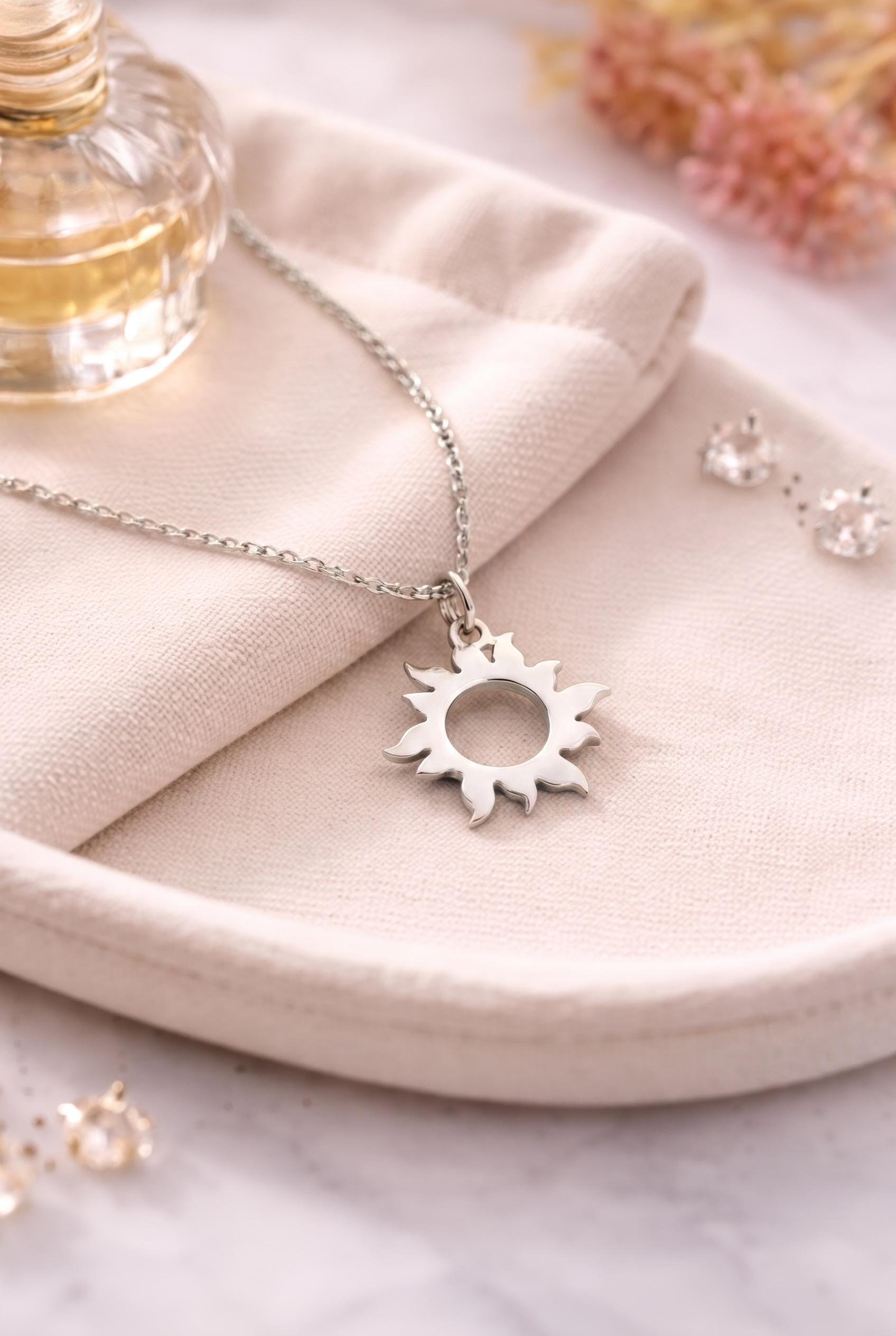 "Radiant Sun" Pendant Necklace - 925 Sterling Silver