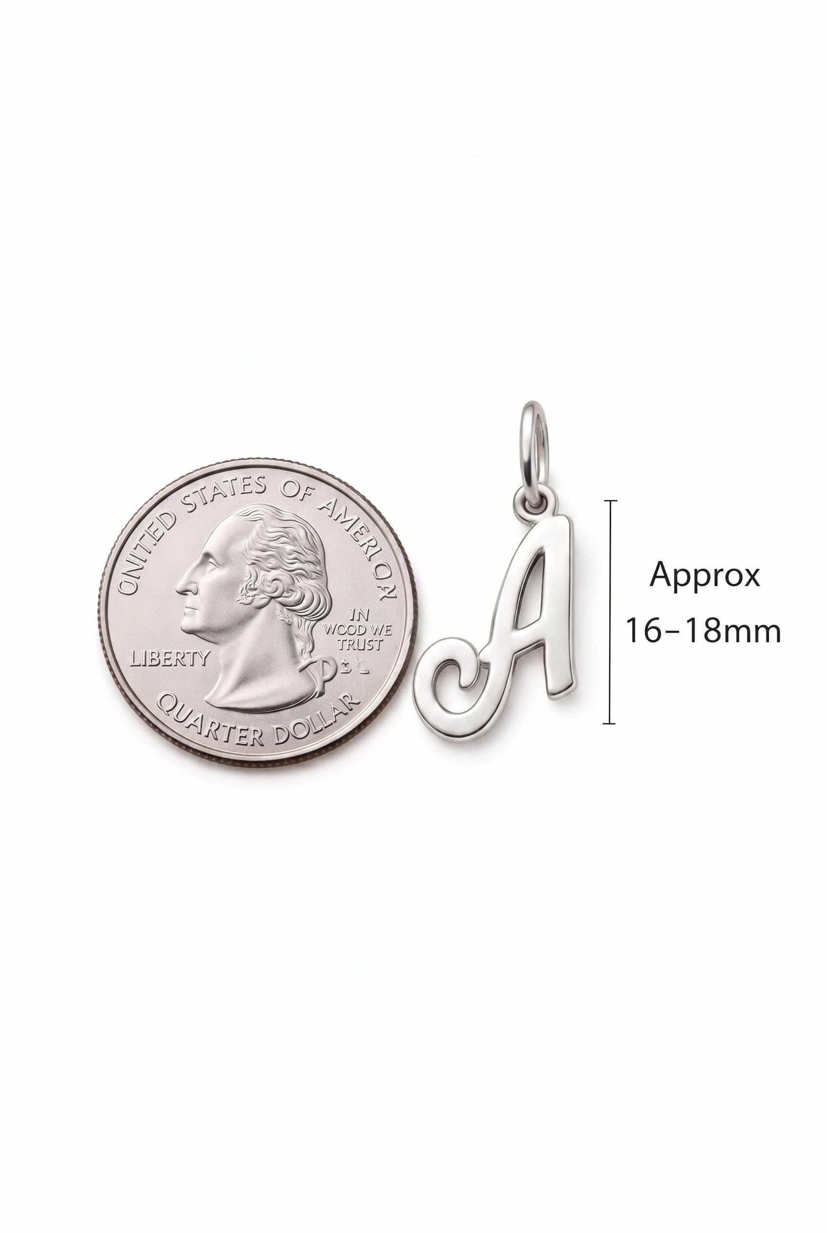 "Script Initial" Pendant Necklace - 925 Sterling Silver