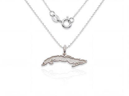 "Map of Cuba" Pendant Necklace - 925 Sterling Silver