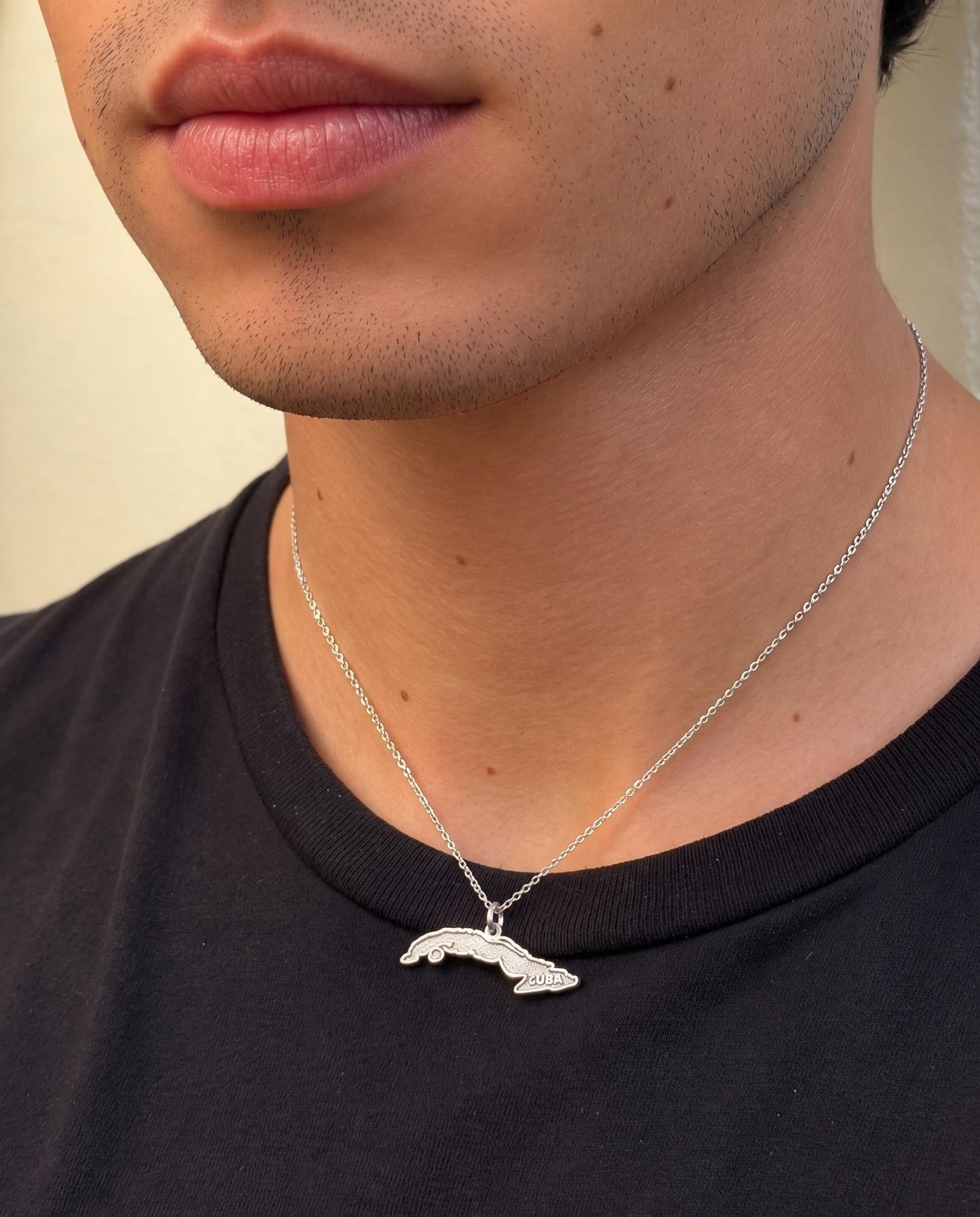 "Map of Cuba" Pendant Necklace - 925 Sterling Silver