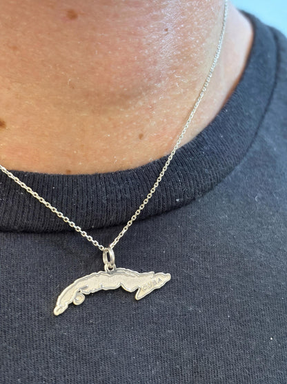 "Map of Cuba" Pendant Necklace - 925 Sterling Silver