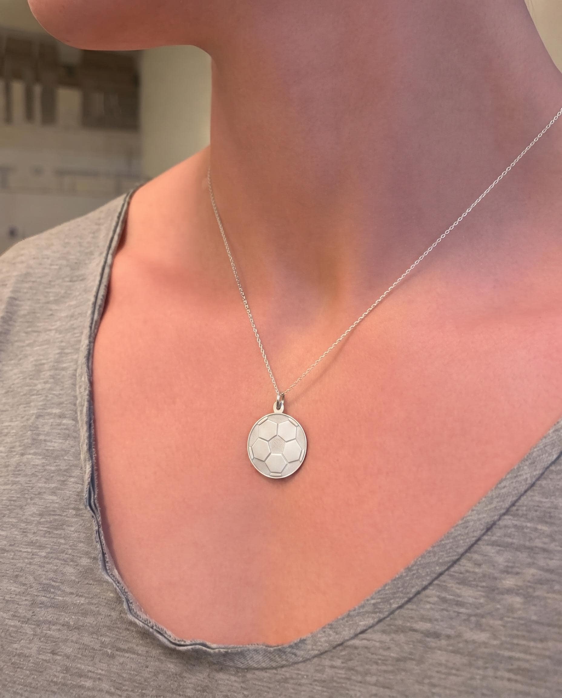 "Striker" Soccer Ball Pendant - 925 Sterling Silver
