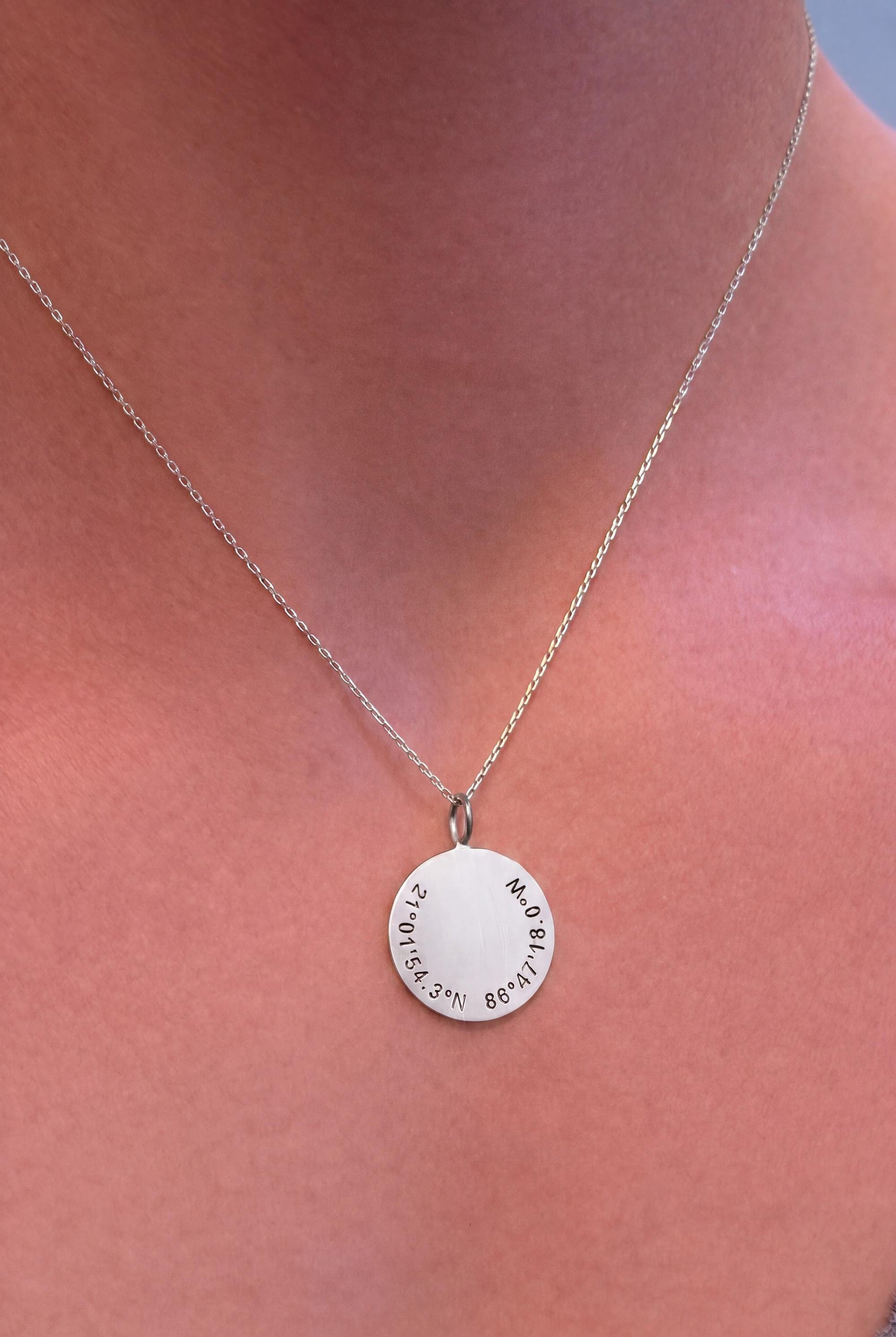 "Coordinated Medal" Pendant Necklace - 925 Sterling Silver