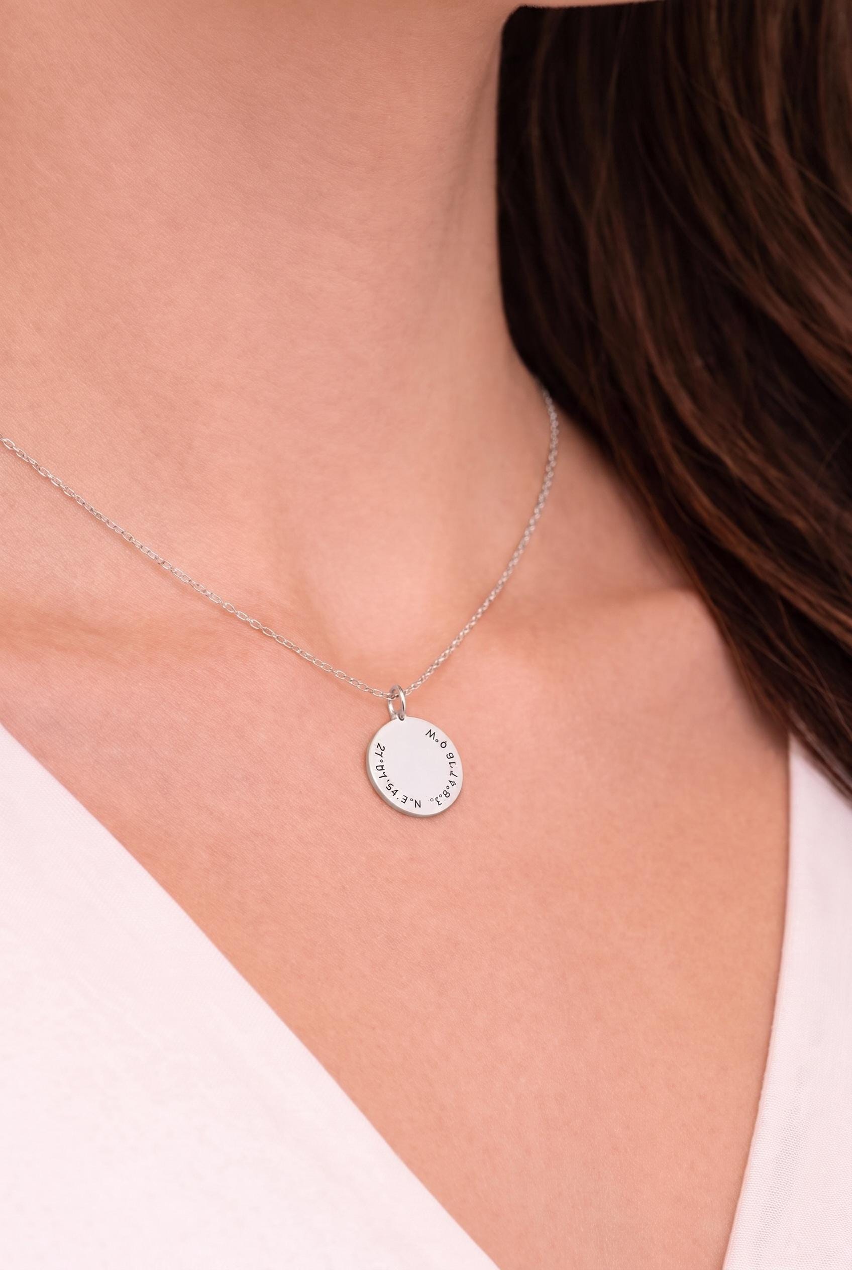 "Coordinated Medal" Pendant Necklace - 925 Sterling Silver