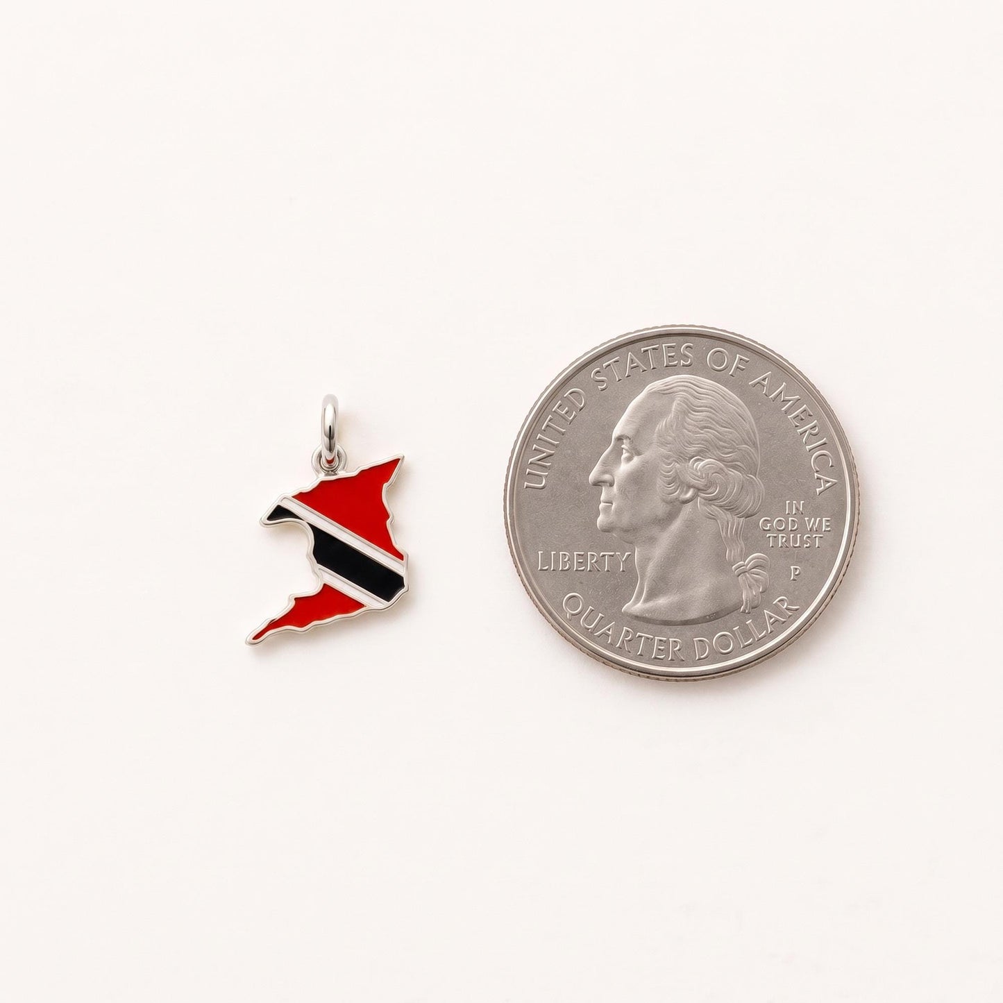 "Trinidad & Tobago Map" Pendant - 925 Sterling Silver