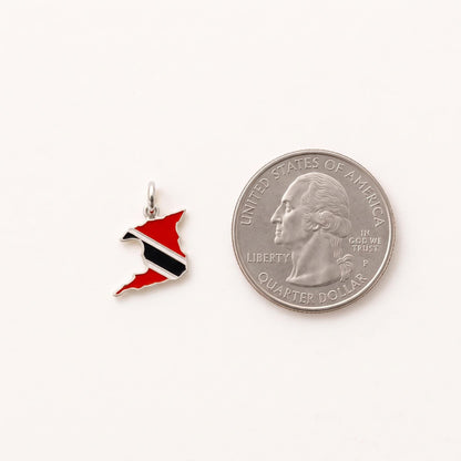 "Trinidad & Tobago Map" Pendant - 925 Sterling Silver