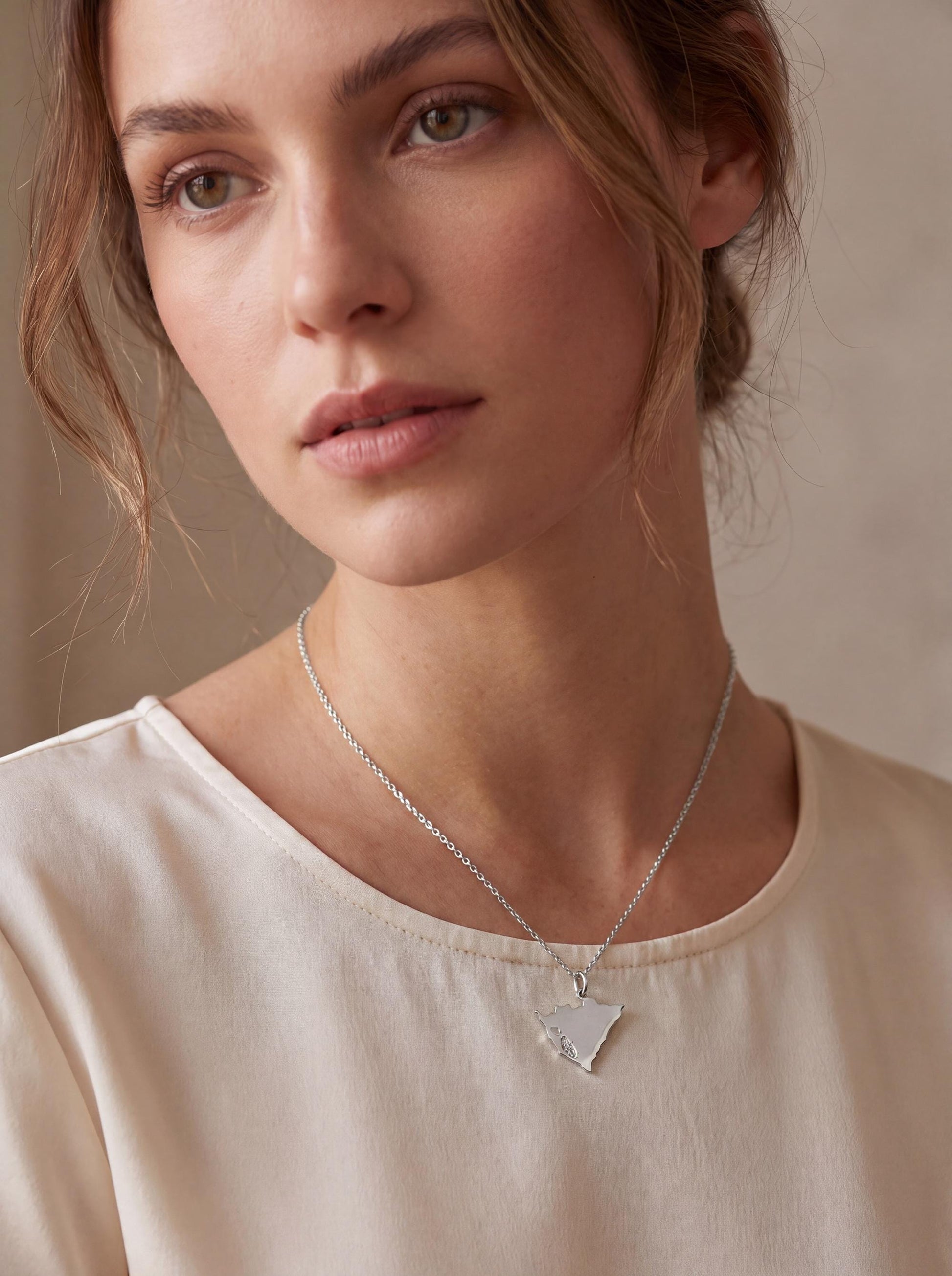 "Nicaragua Map" Pendant Necklace - 925 Sterling Silver