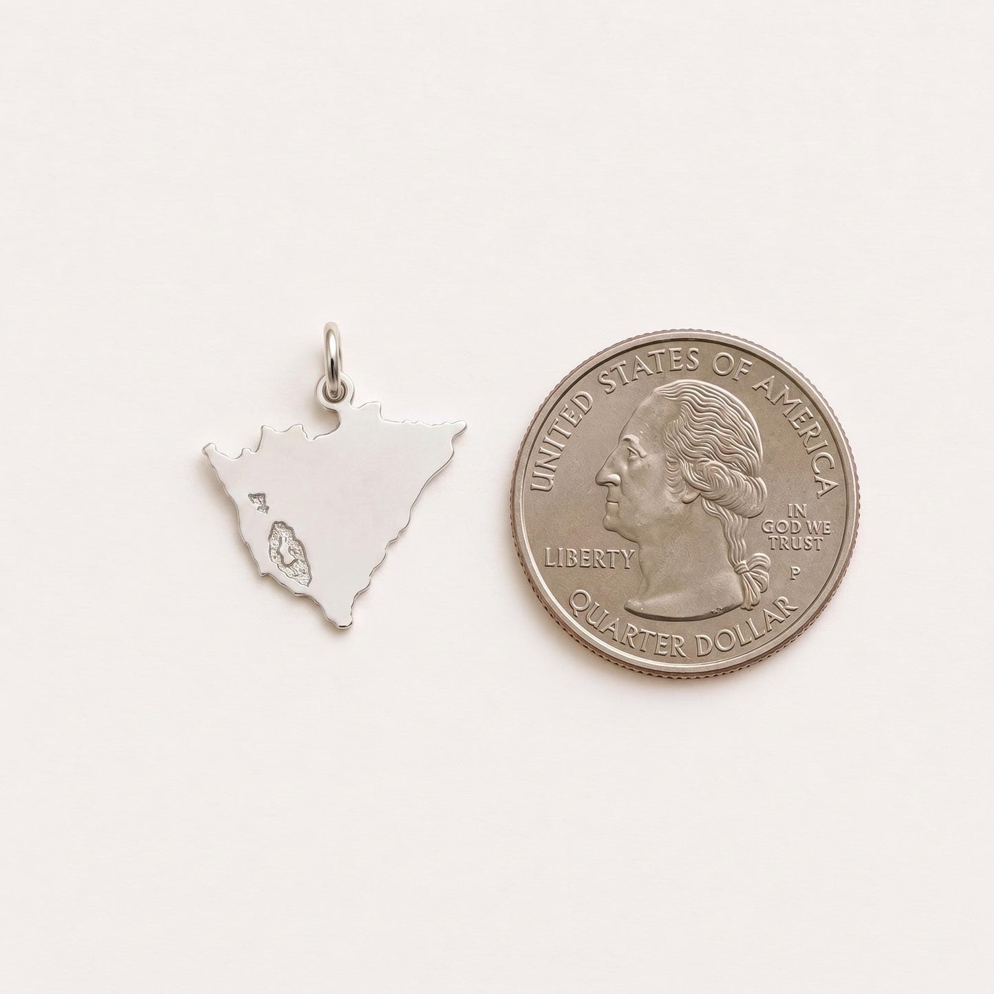 "Nicaragua Map" Pendant Necklace - 925 Sterling Silver