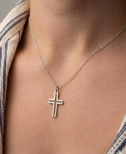 "Slim Latin Cross" Pendant - 925 Sterling Silver