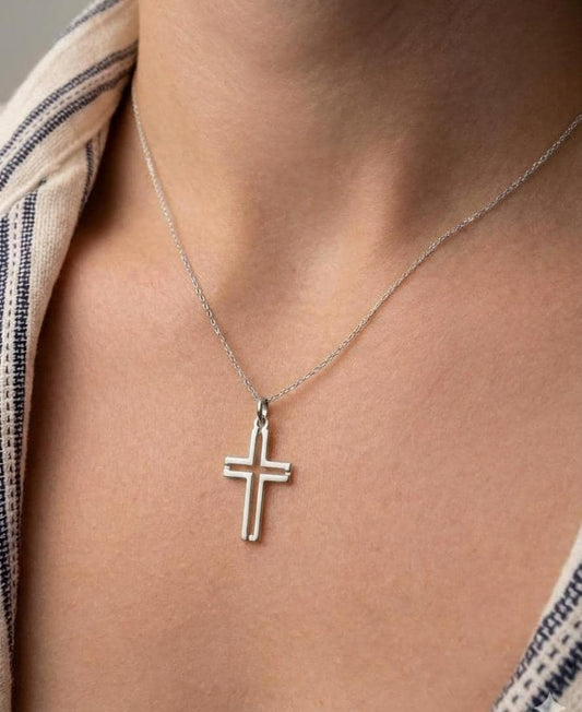 "Slim Latin Cross" Pendant - 925 Sterling Silver