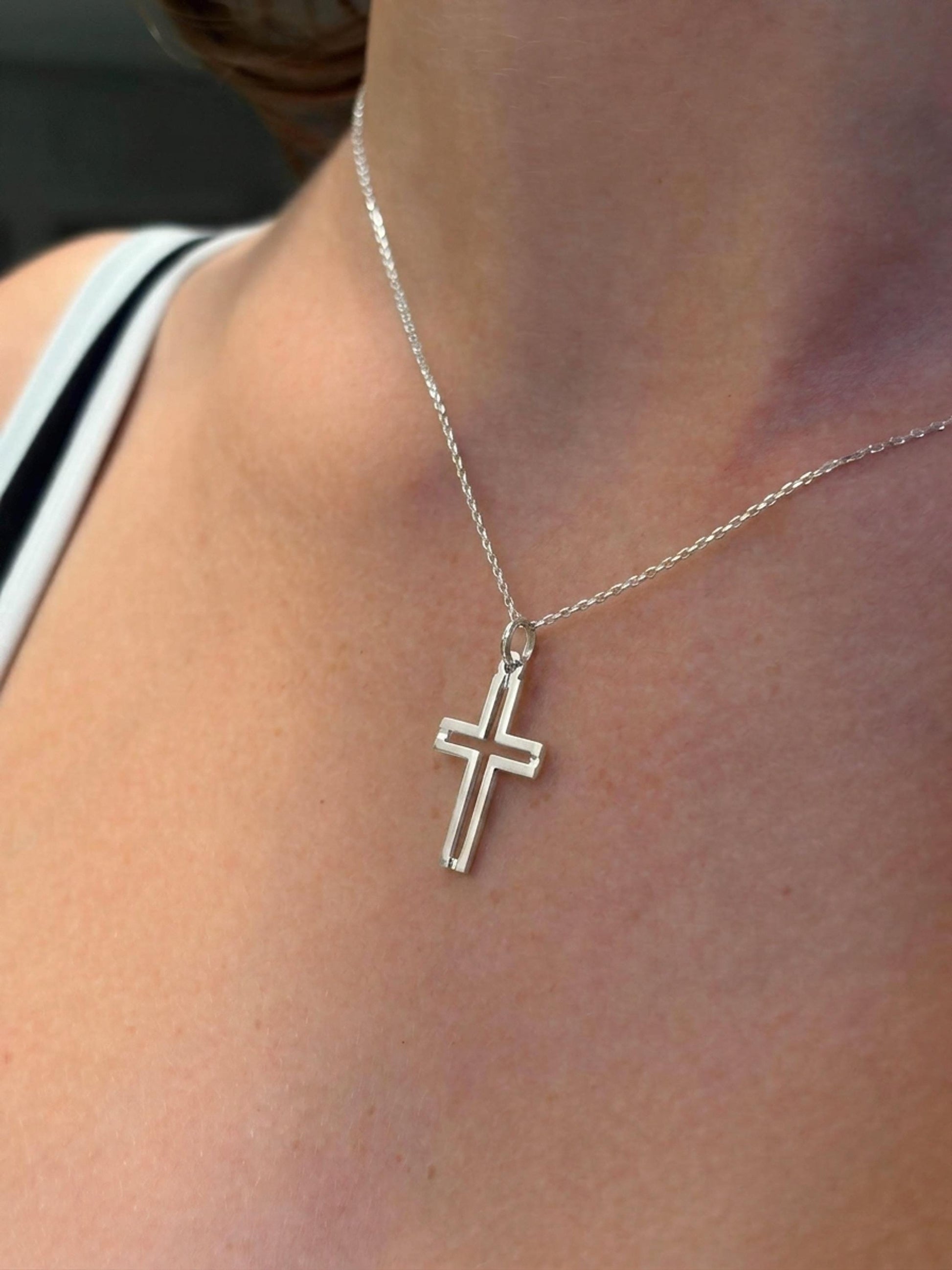 "Slim Latin Cross" Pendant - 925 Sterling Silver
