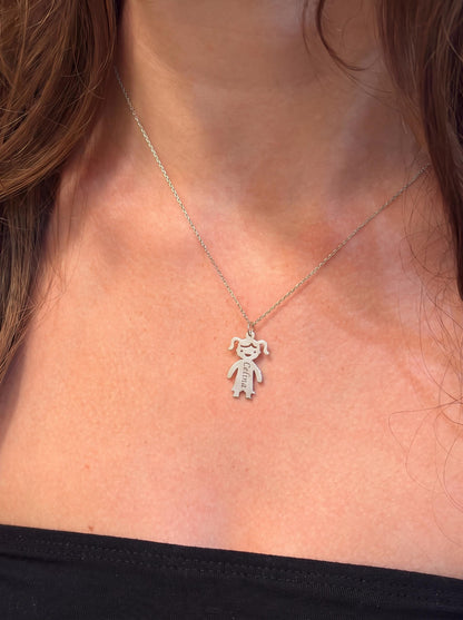 "Little Boy" Pendant Necklace - 925 Sterling Silver