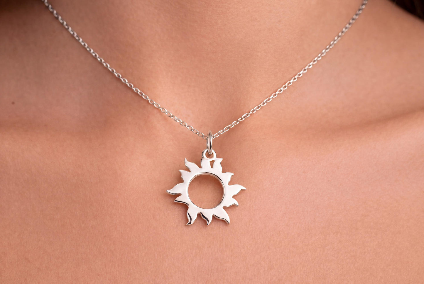"Radiant Sun" Pendant Necklace - 925 Sterling Silver