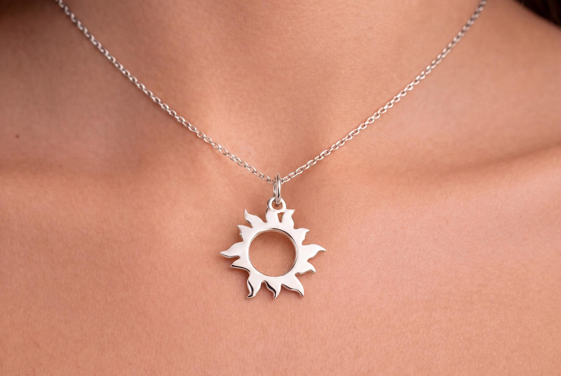 "Radiant Sun" Pendant Necklace - 925 Sterling Silver