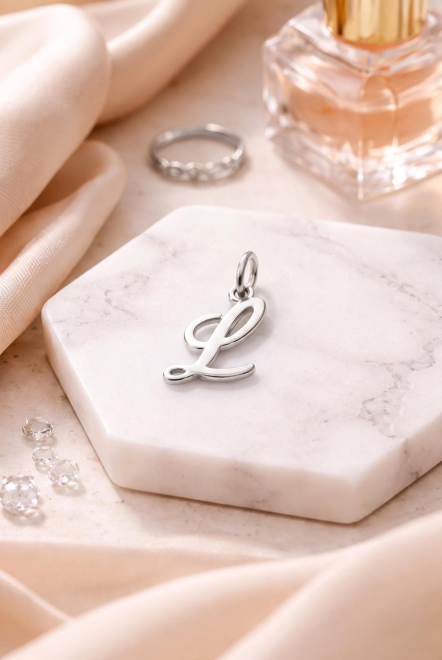 "Script Initial" Pendant Necklace - 925 Sterling Silver